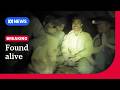 Moment five trapped people were found in flooded Laos cave | The World | ABC NEWS