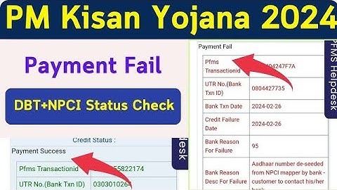 PM Kisan PFMS DBT Status Payment Fail ❌