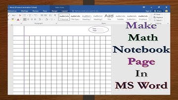 How to Make Math Notebook Page in MS Word | Microsoft Word Project