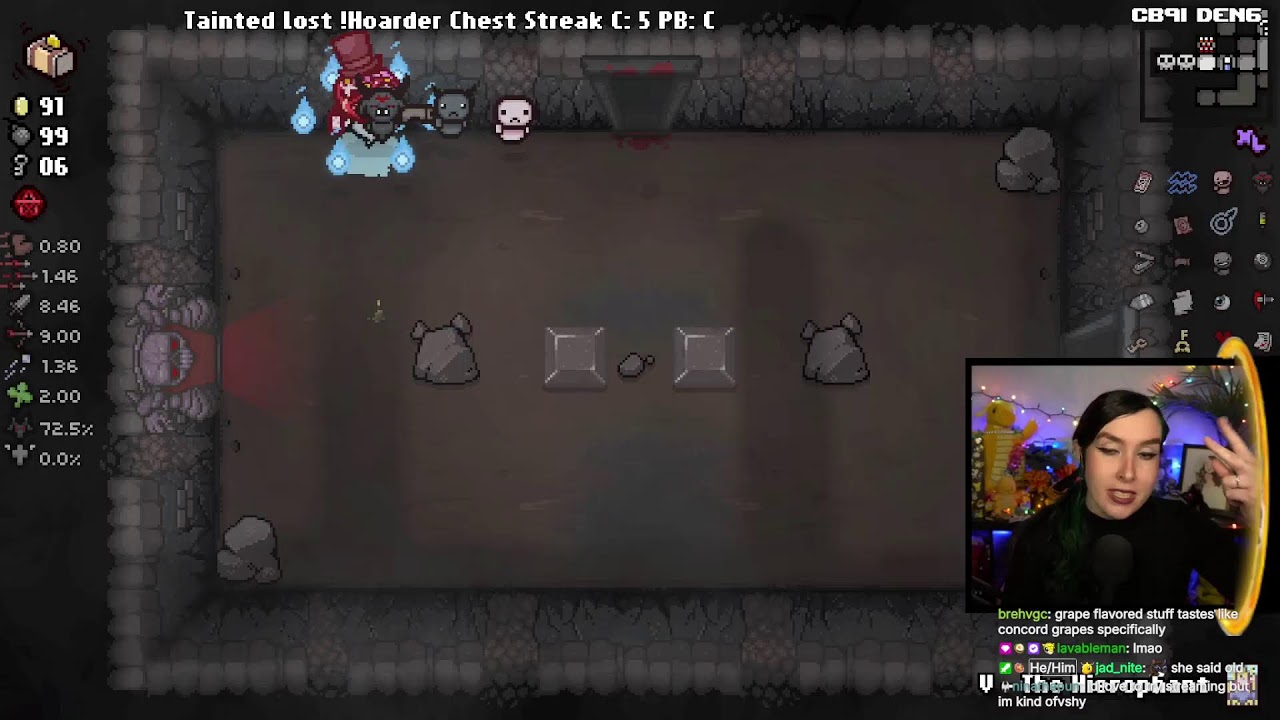 DEATHLESS post its on every character - Tainted Lost Hoarder Streak