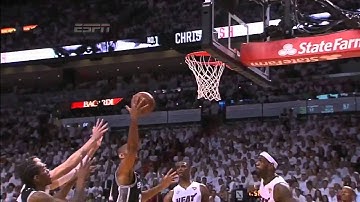 LeBron James Blocks Tim Duncan At The Rim - Spurs vs Heat - Game 2 - 2013 NBA Finals