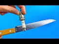 KNIFE like a razor in 3 minute!The BEST knife sharpening technique using a spark plug.