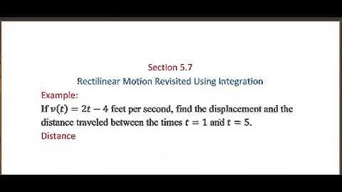 Rectilinear Motion from an Integral Perspective: Example 2
