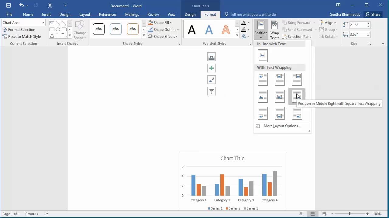 Charts In Word 2016