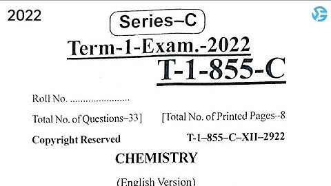 CHEMISTRY | HPBOSE 12th term-1 question paper 2022 | STUDY GUIDE #studyguide