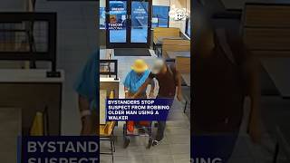Bystanders help elderly man with walker after attempted robbery