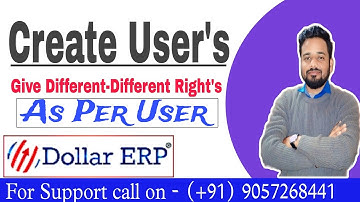 Create New User in Dollar Erp Software ,Give Right