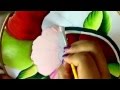 Pintura en tela flor rosa para frutero # 1 con Cony