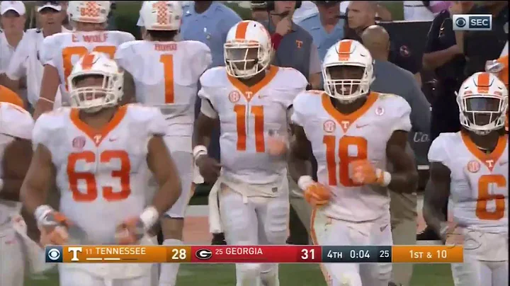 Tennessee Hail Mary vs. Georgia (2016) - CBS, Tenn...