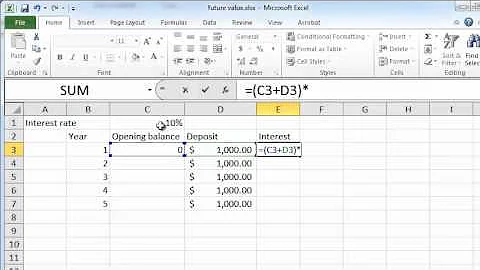 calculating future value on excel