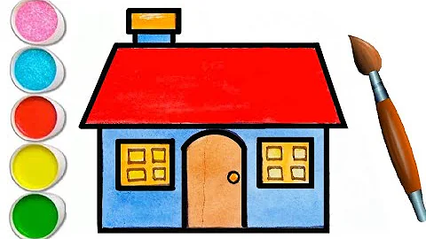 Miniature House Drawing, Painting and Coloring for Kids & Toddlers | Let's Draw,Paint Together