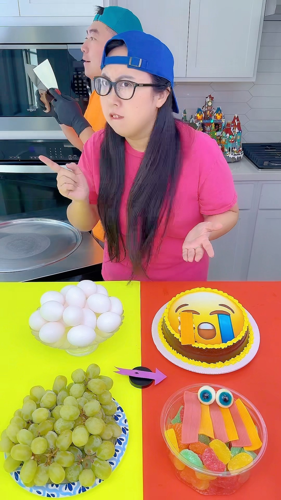 Chocolate cake vs Egg ice cream challenge!? #funny by Ethan Funny Family