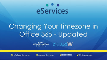 Changing Time Zone in Office 365 - Updated
