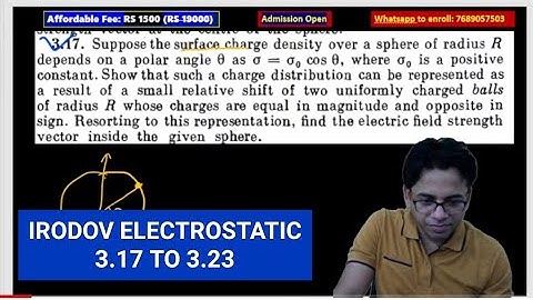 IRODOV ELECTROSTATIC FROM Q.3.17 TO 3.23 BY RKH SIR