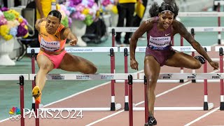 WILD threeway photo finish decides Doha 100m hurdles battle | NBC Sports