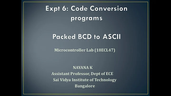 Program 6a:  BCD to ASCII Conversion-Microcontroller Lab
