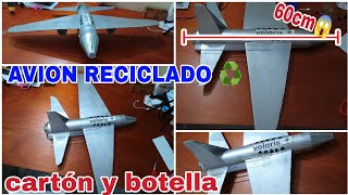 🛫✈️ RECYCLED TOYS Airplane made with reusable materials, AIRPLANE MADE OF CARDBOARD AND BOTTLE