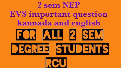 RCU 2 sem EVS important questions unit 1 kannada and english @EEdjoin 