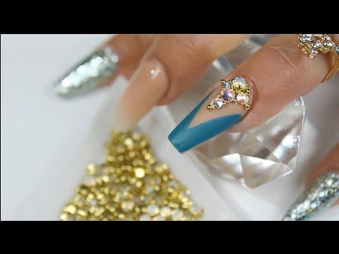 Uñas acrílicas lujosas en azul turquesa con covers capuchino 2017 - thptnganamst.edu.vn