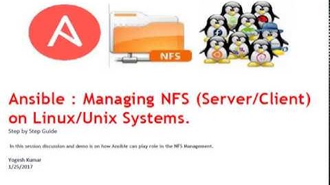 Ansible | How to manage NFS (Server/Client) on Linux/Unix Systems with Ansible