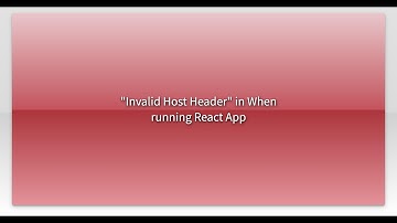"Invalid Host Header" in When running React App