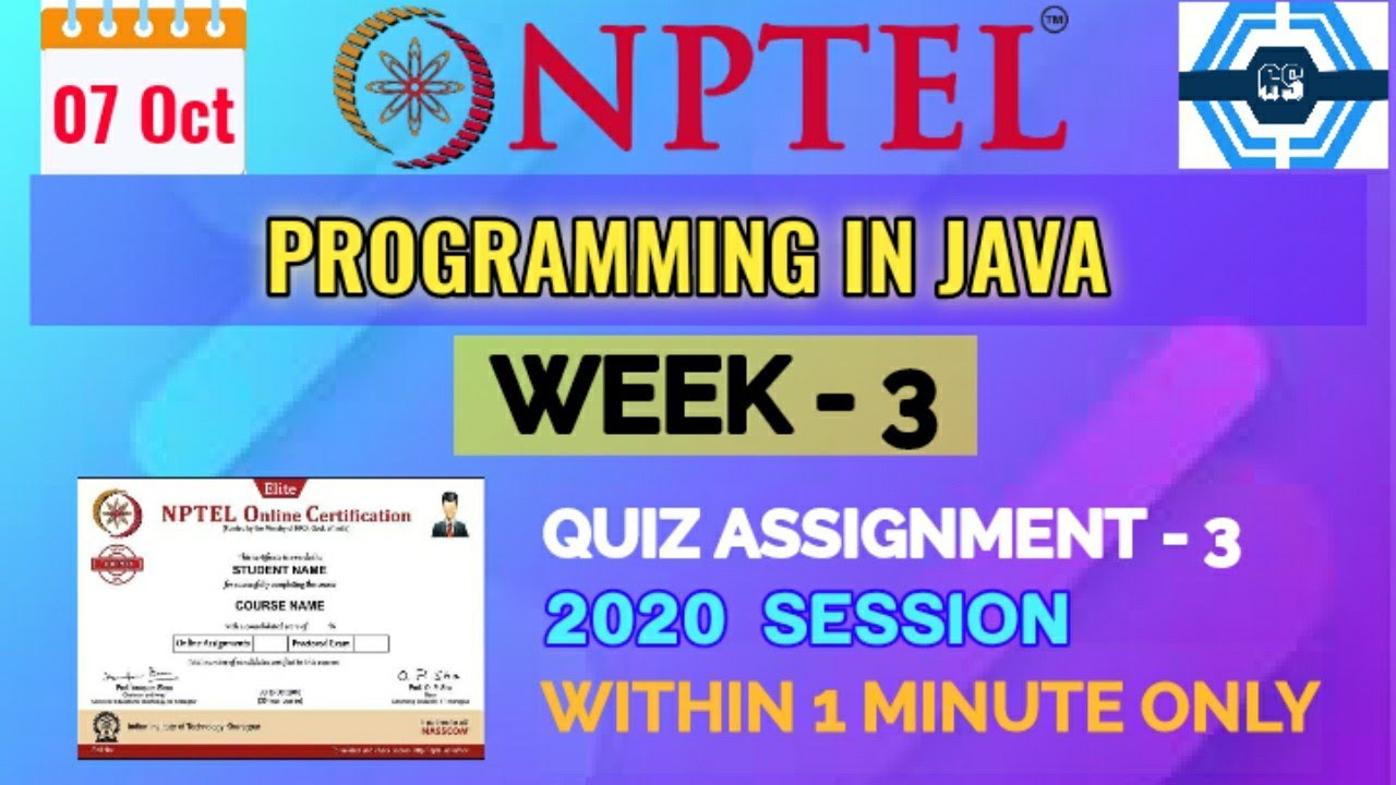 java nptel assignment answers 2023 week 3