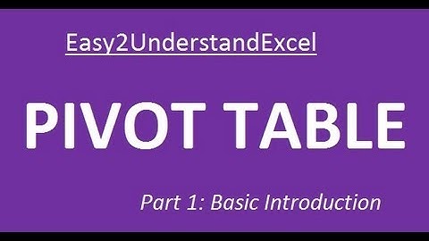 Excel 2007 Tutorial PIVOT TABLE (Part 1: Basic Introduction)