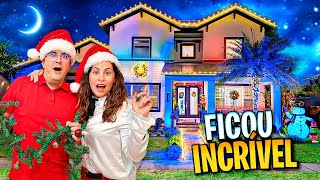 Decoramos a CASA NOVA com milhares de luzes de Natal - Família Maria Clara e JP