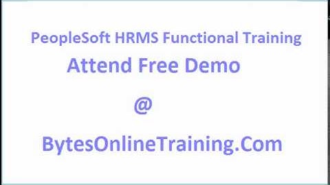 Peoplesoft HRMS Functional Online Training