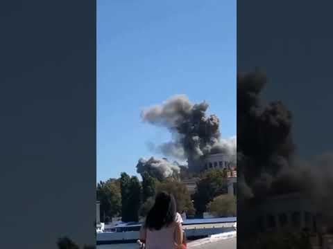 #shorts Момент прилета в российский штаб в Севастополе Прилёт в штаб черноморского флота