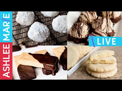 Four Easy Holiday cookie recipes - LIVE - Macaroons, Shortbread, Snowballs and soft sugar cookies