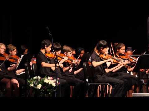 Allegro Giocoso - tight violin shot - Paul Revere Charter Middle School 2015 Spring Concert