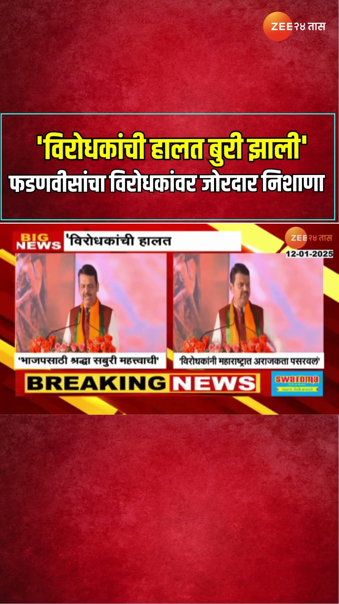 Devendra Fadnavis | 'विराधकांची हालत बुरी झाली' ; फडणवीसांचा विरोधकांवर जोरदार निशाणा
