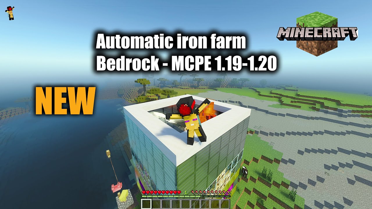 NEW AUTOMATIC IRON FARM Minecraft Bedrock MCPE 1.191.20 YouTube