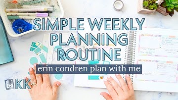 Erin Condren Functional Plan with Me Simple Weekly Overview in a Monthly Planner Minimal Stickers