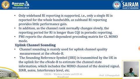 Lecture video_15EC81_Module4_Precoder for closed Loop MIMO operations_A Poonguzhali