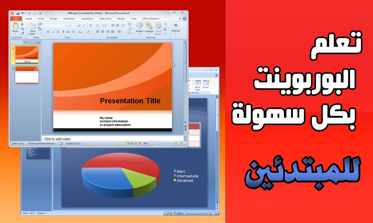 يمكن للمستقبل مشاهدة العرض التقديمي من خلال متصفح الويب وذلك بالنقر على زر بدء عرض الشرائح