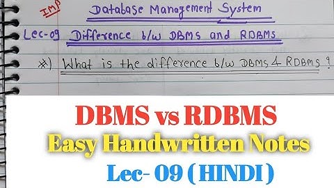 Difference Between DBMS and RDBMS with Example | Database Management System | DBMS vs RDBMS