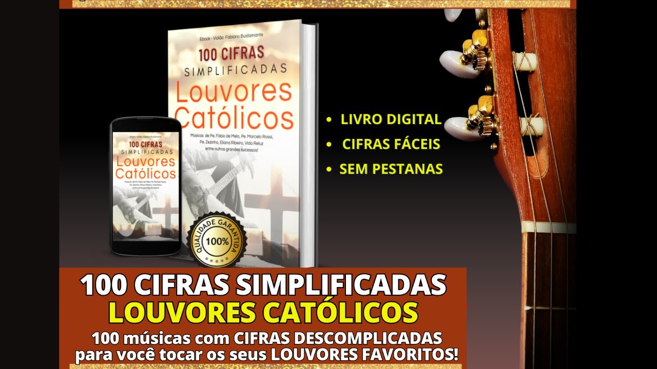 Livro 100 Músicas Gospel Cifradas  #1 Mais Vendido do Brasil e do