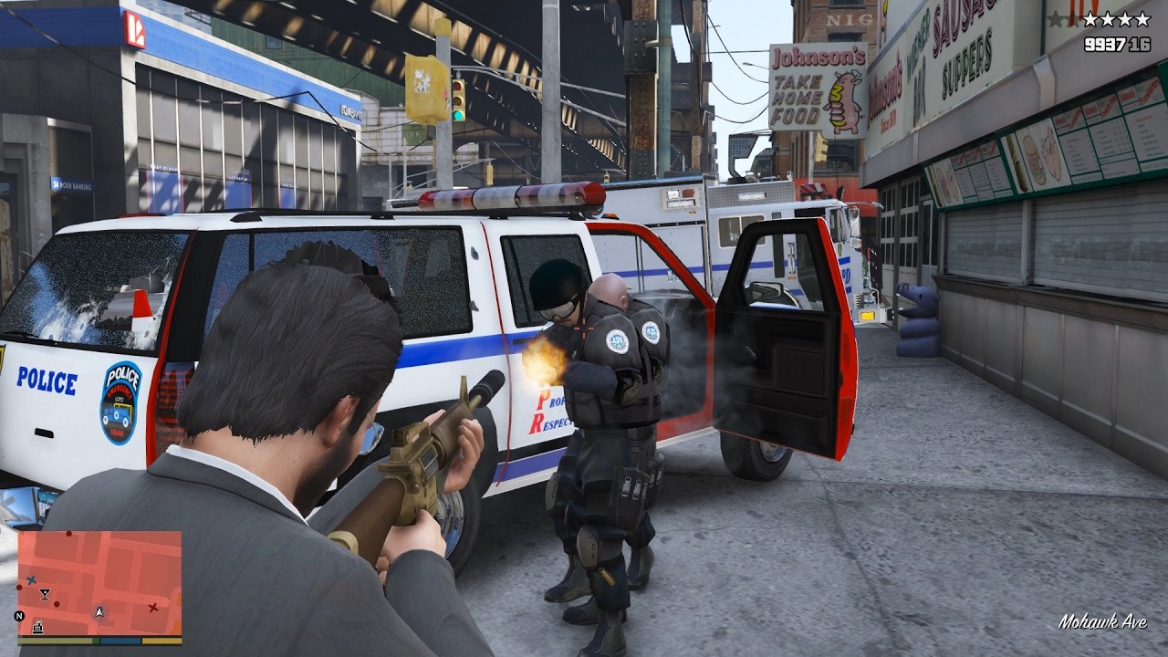 GTA 5 Liberty City - Police Shootout + 10 Star Wanted Level Escape [R.D ...
