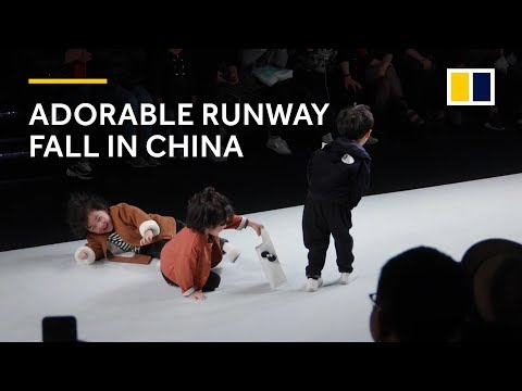 Adorable runway fall at kids fashion show in China warms hearts