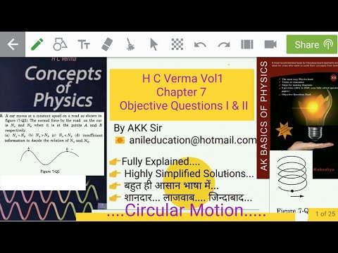 H C Verma Vol1 Chapter 7 Objective Questions I & II Circular Motion