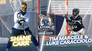 Shane Carr (Michigan) vs. Tim Marcille and Luke Caracciolo (Hopkins) - College Goalie Save Edit