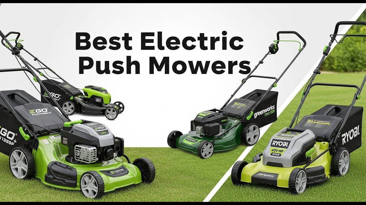 TOP 5 Best Electric Push Mower 2026 | Push mower battery life - YouTube