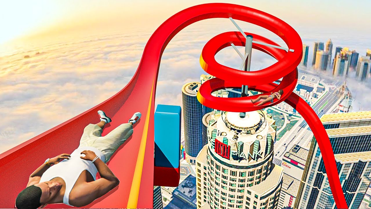 i found the deadliest water slide in GTA 5