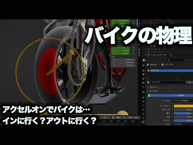 縦巻き横巻きの法則 - New commentary Motorcycle Physics] What happens when you open the throttle in a