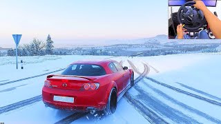 Mazda RX-8 R3 Snow Drifting - Forza Horizon 4 | Thrustmaster TX gameplay