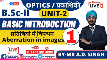 Aberration In Image (Geometrical optics )|B.Sc-II yr-optics |Lec-01| BY-A.D SINGH #MGSU #RU