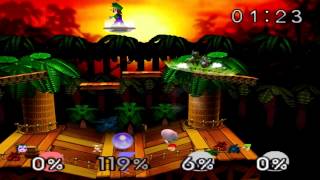 Super Smash Bros. Matches - Free-For-All on Kongo Jungle (Jigglypuff / Fox / Mario / Luigi)