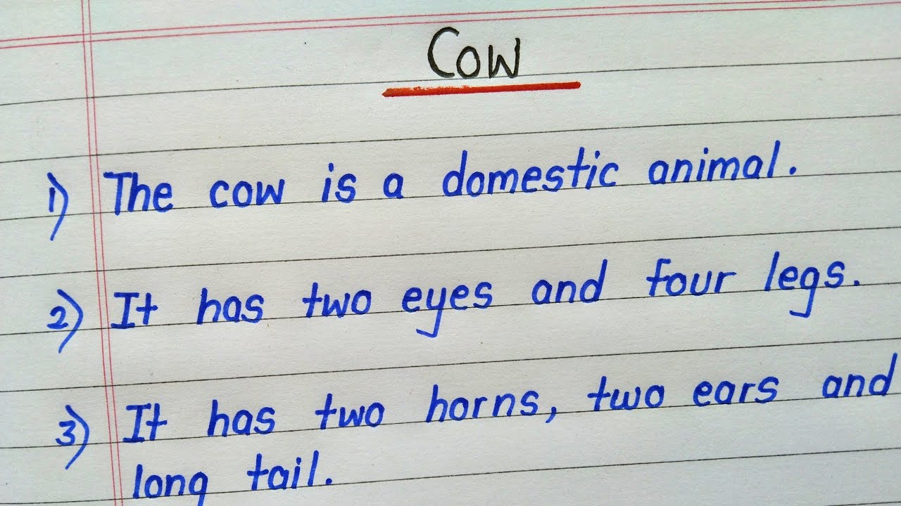 the cow essay in english for class 5